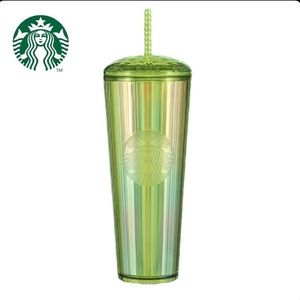 Starbucks (24oz) Venti Lime Green Yellow Kaleidoscope Dome Lid Cold Cup Tumbler